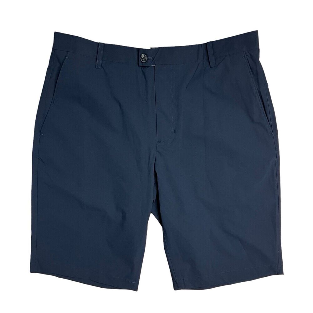 7 For All Mankind Shorts Men 31 Navy Blue Slim Fit Tech Chino Lightweight Casual